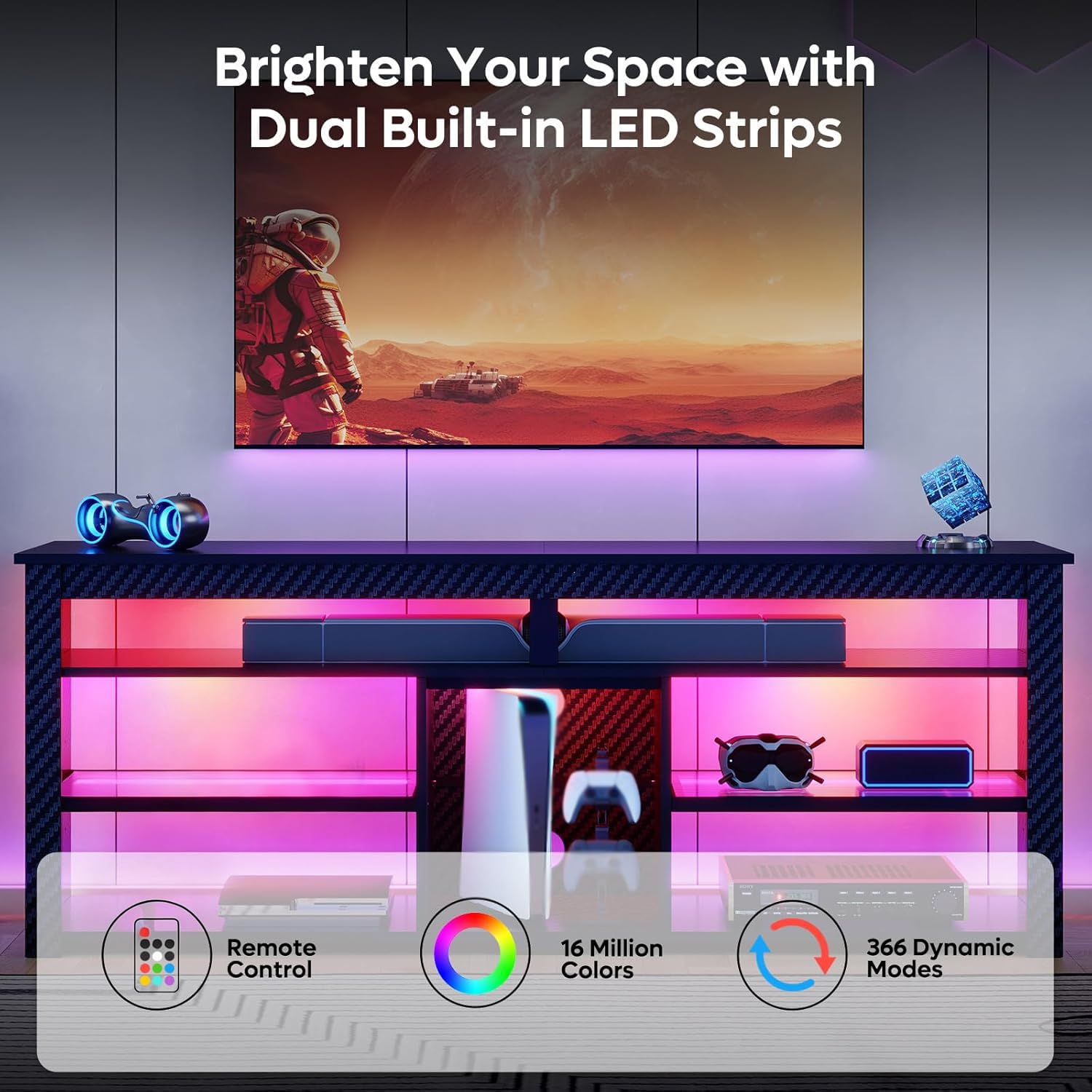 Tall TV Stand Entertainment Ce - Gaming Console Entertainment Center recension och pris
