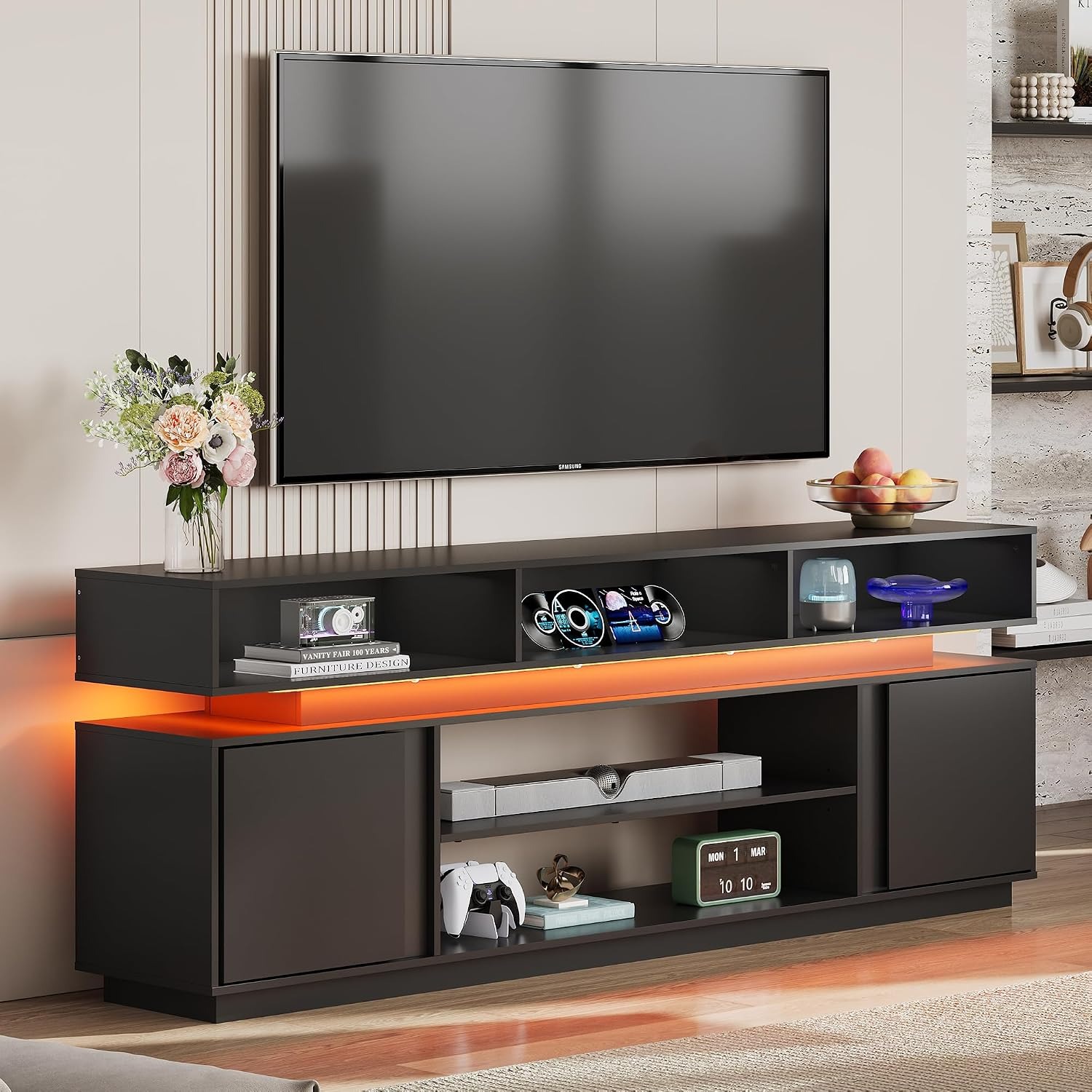 Modern TV Stand for 75 Inch TV - Gaming Console Entertainment Center recension och pris