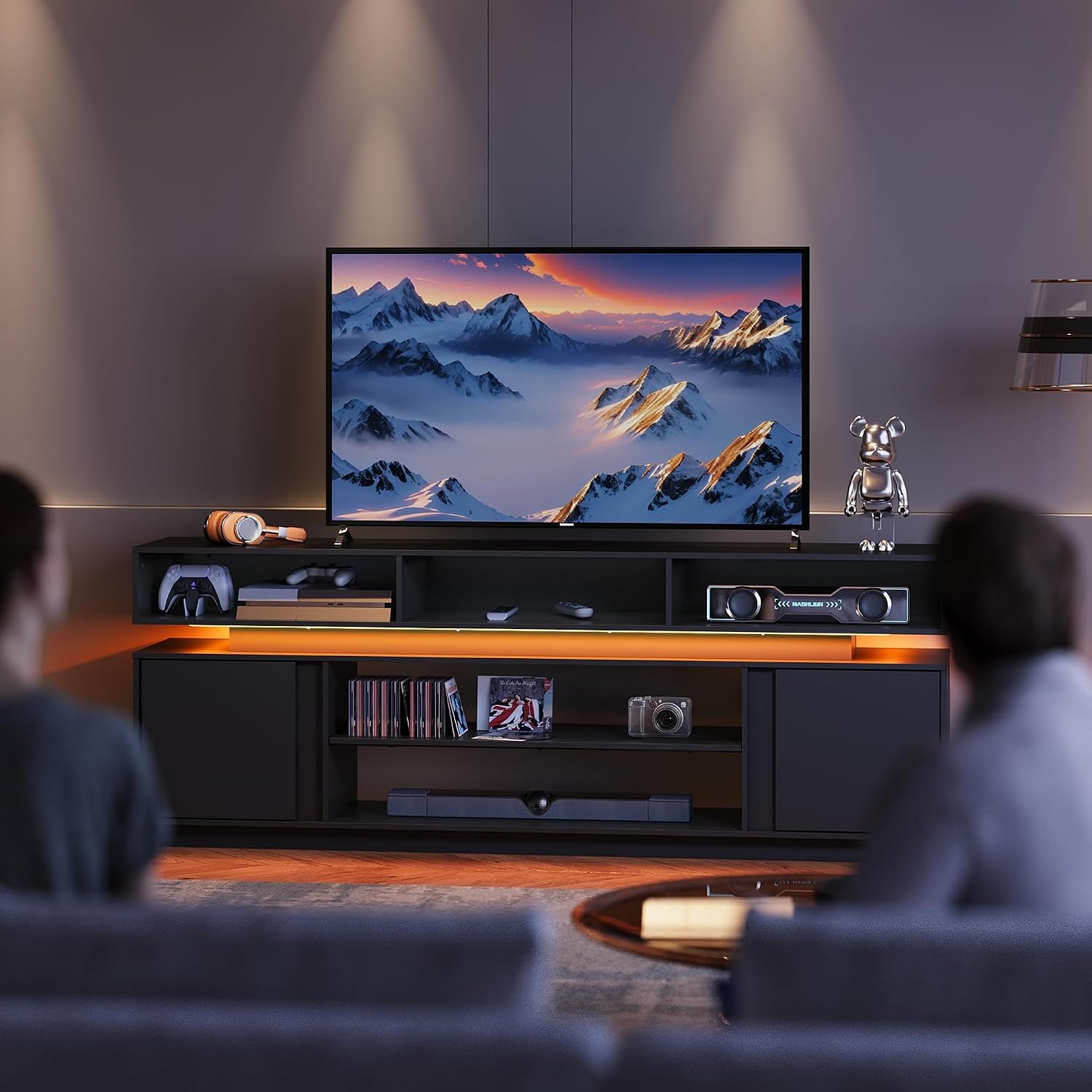 Modern TV Stand for 75 Inch TV - Gaming Console Entertainment Center recension och pris