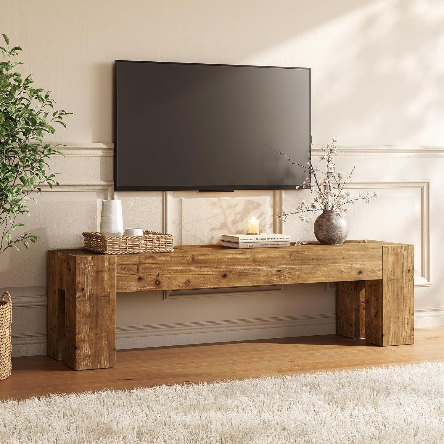 Solid Wood TV Stand 63