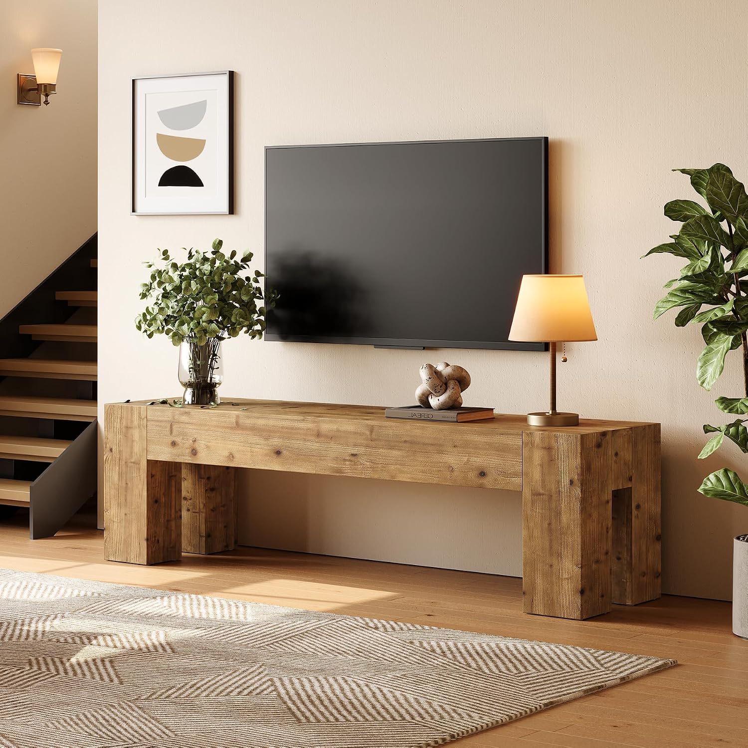 Solid Wood TV Stand 63