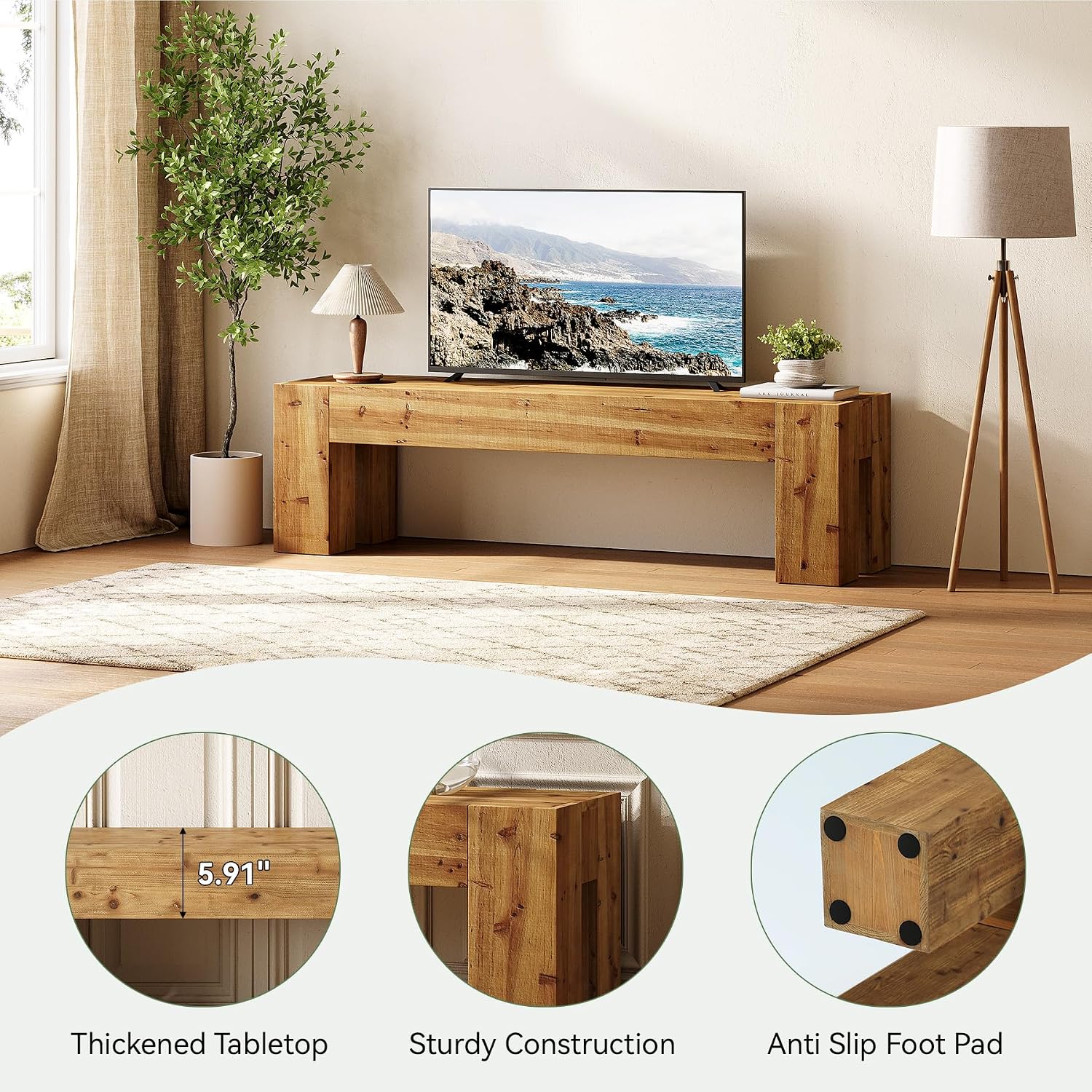 Solid Wood TV Stand 63