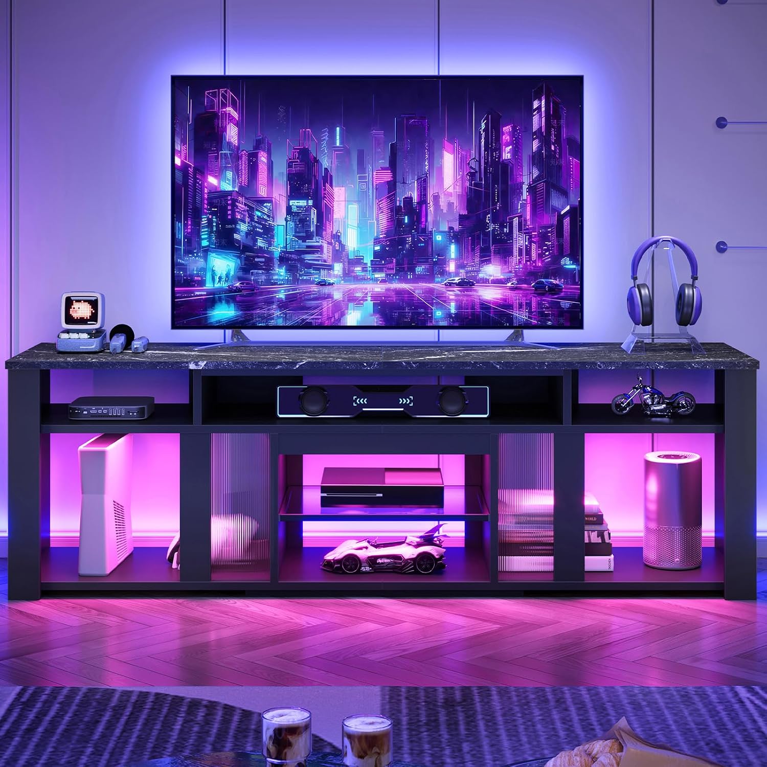 80 Inch TV Stand for 85 Inch T - Gaming Console Entertainment Center recension och pris
