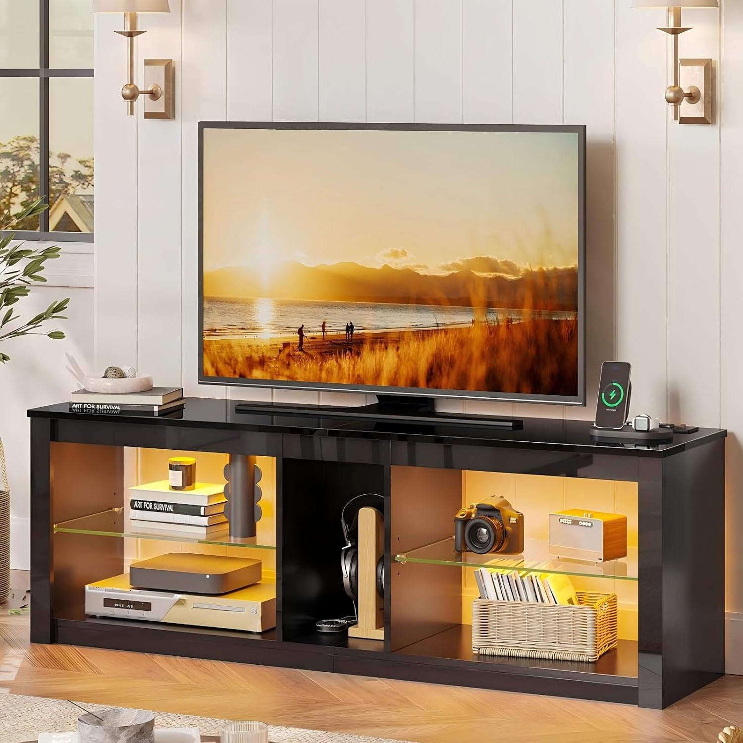 Led Tv Stand Fits 55 60 65 Inc - Gaming Console Entertainment Center recension och pris